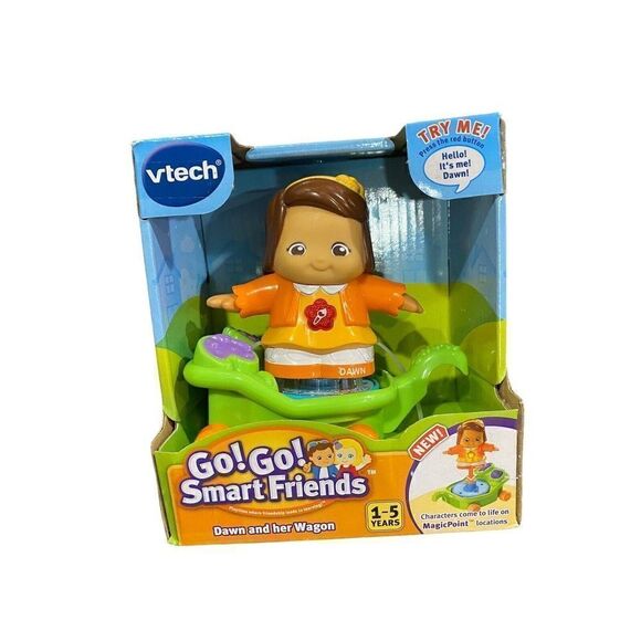 Vtech Go Go Smart Friends Dawn Talking Figure With Her Green Wagon NEW 2 Piece - Picture 1 of 2